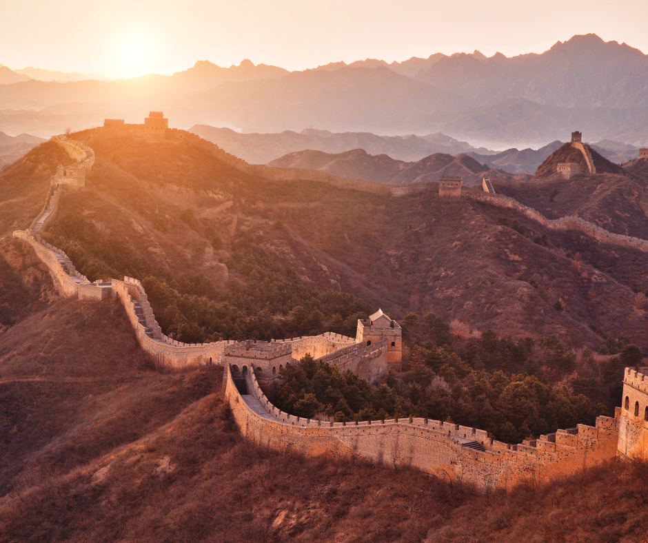 Muraille de Chine au lever du soleil